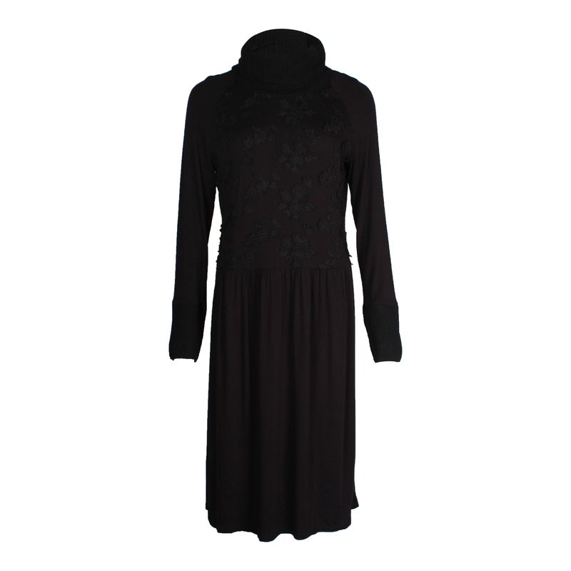 Max Mara Weekend Embroidery Floral Dress In Black Viscose
